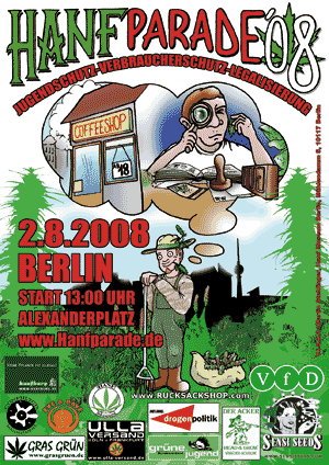 Flyer der Hanfparade 2008