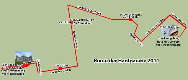 Route der Hanfparade 2011