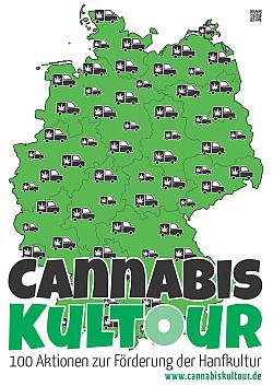 Poster der Cannabiskultour durch Deutschland, 250 Pixel