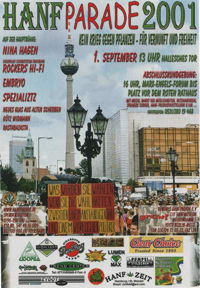 Bild: Poster der Hanfparade 2001