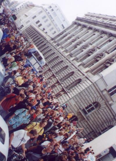 Demonstranten auf der Leipziger Str