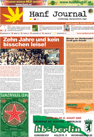 Hanf Journal Sonderausgabe zur 10.Hanfparade