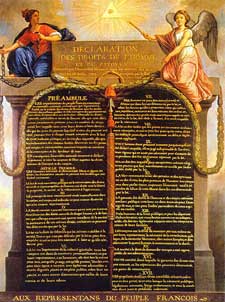 Schmuckblatt zur Erklärung der Menschen- und Bürgerrechte