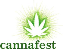 Cannafest Prag Logo mit gezeichnetem Hanfblatt