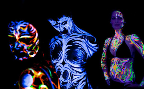 Foto von UV-Bodypaintings