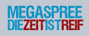 Megaspree Logo mit dem Slogan - Die Zeit ist reif