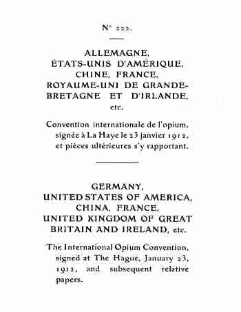 Grafik Scan des Opiumgesetzes von 1912 - Convention international l'opium