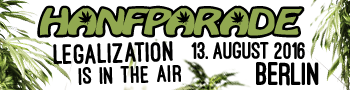 Web banner of the Hanfparade Berlin