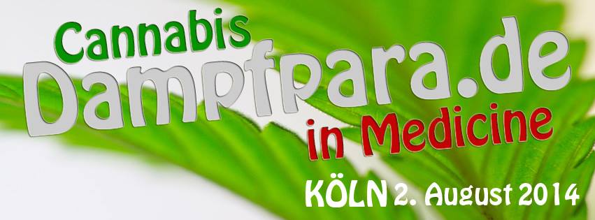 Banner der Dampfparade 2014 mit dem Slogan „Cannabis in Medicine“