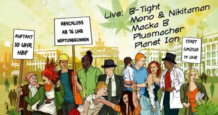 Poster der Hanfparade 2017: Breiter kommen wir weiter