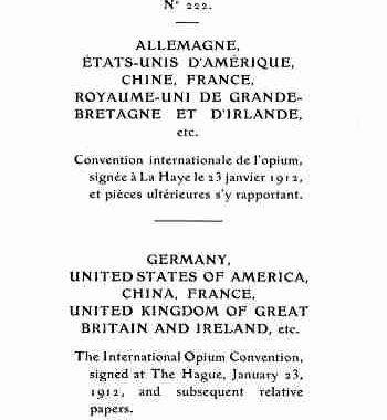 Grafik Scan des Opiumgesetzes von 1912 - Convention international l'opium