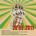 Flyer zur electrify me live! Soundsession am 20.02.2011 im RAW-Tempel (Stenzerhalle) Berlin