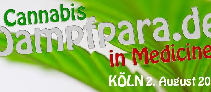 Banner der Dampfparade 2014 mit dem Slogan „Cannabis in Medicine“