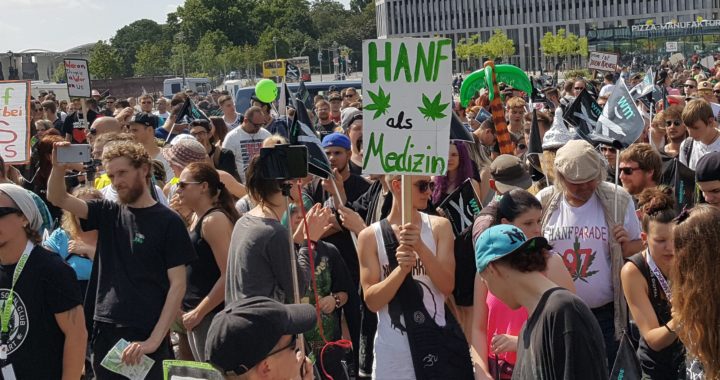 Auf der Auftaktkundgebund der HP 2016 wurde auch für Cannabis als Medizin protestiert