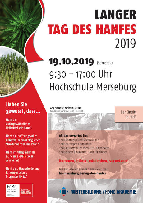 Infoplakat Tag des Hanfes 2019 HS Merseburg