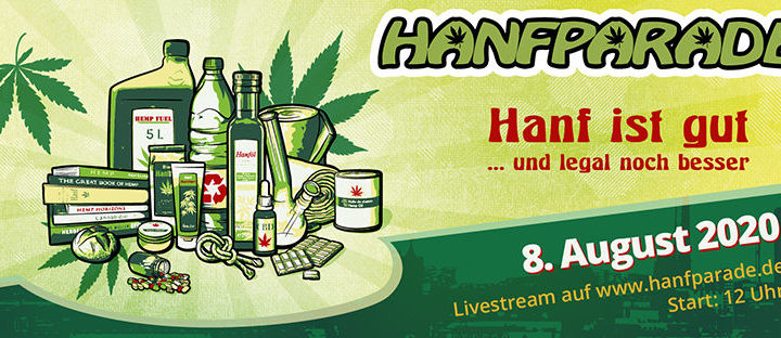 Hanfparade 2020 Webbanner Info zum Livestream