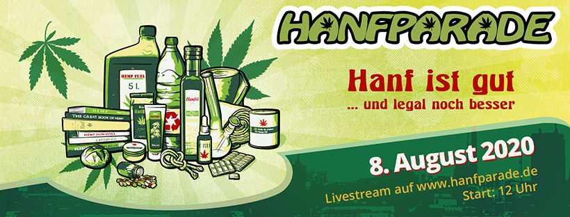 Hanfparade 2020 Webbanner Info zum Livestream