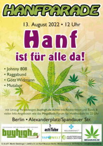 Poster Motiv Hanfparade 2022 am 13.8. in Berlin