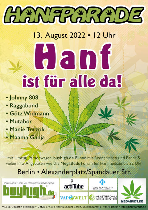 Hanfparade 2022 Poster Grafik