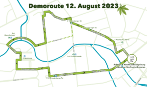 Grafik der Route der Hanfparade 2023