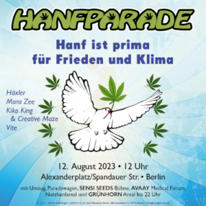 Hanfparade 2023 Grafik Flyer Qudaratisch
