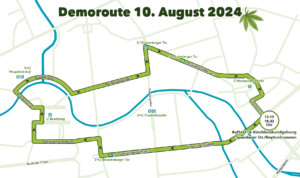 Route Grafik der Hanfparade 2024