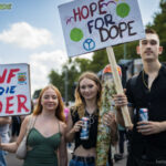 Foto von Teilnehmer*innen der Hanfparade Demo in Berlin
