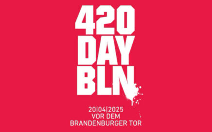 Grafik zum 420day Berlin Demo am Brandenburger Tor von 14-21 Uhr am 20 April 2025
