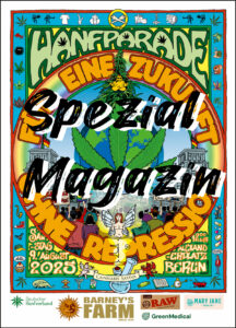Hanfparade 2025 am 9 August in Berlin Spezial Magazin Grafik