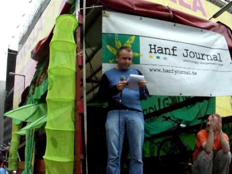 Mauer Rede von Tibor Harrach Bündnis90/Die Grünen auf der Hanfparade 2008 am Checkpoint Charly