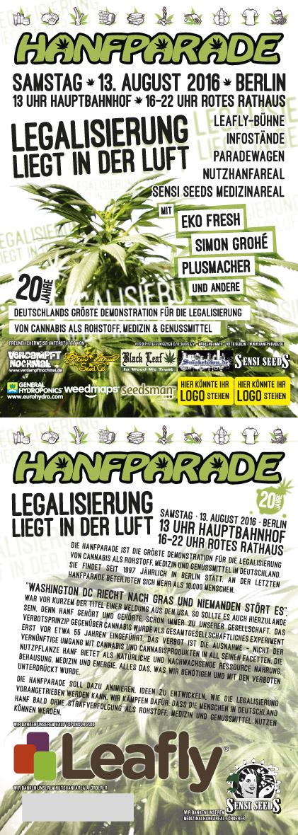 Poster der Hanfparade 2016